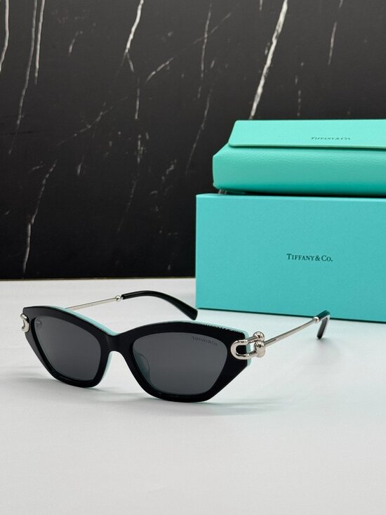 Tiffany & Co TF4231U 8055S4 Black Blue Cat Eye Women  Sunglasses Authentic NEW main image 7